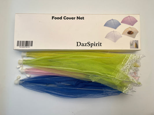 DazSpirit Pop-Up Mesh Food Covers Tent Umbrella 4 Pack Large 17 inch Reusable and Collapsible Screen Net Protectors for Outdoors Parties Picnics BBQs